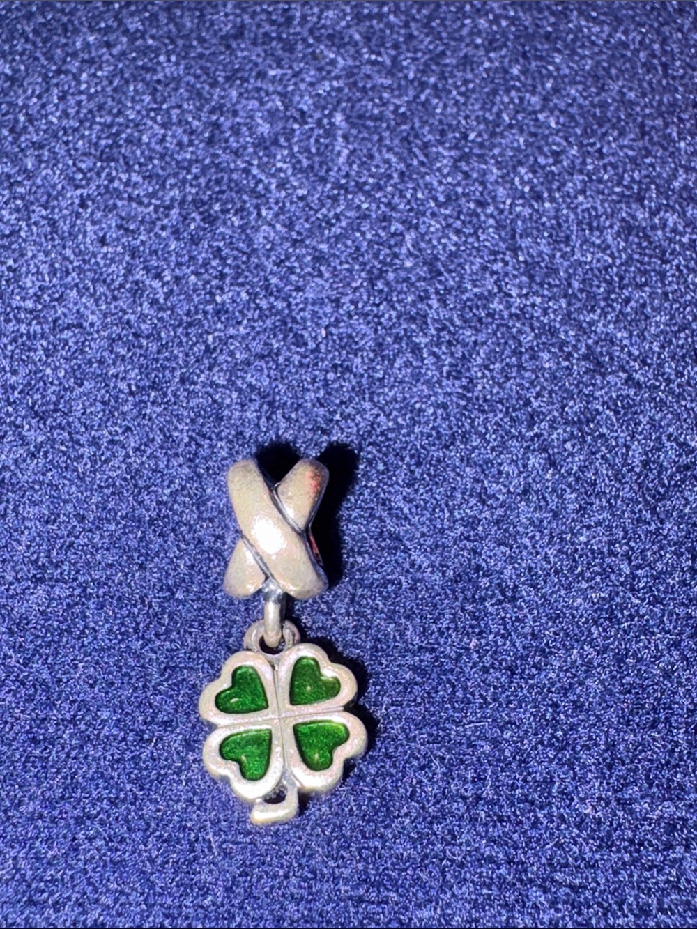 Pandora Silver Green Four-Leaf Clover Dangle Charm